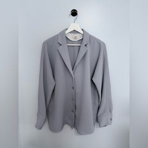 Aritzia | Wilfred Flowy Button Up | Blue-Grey, XS